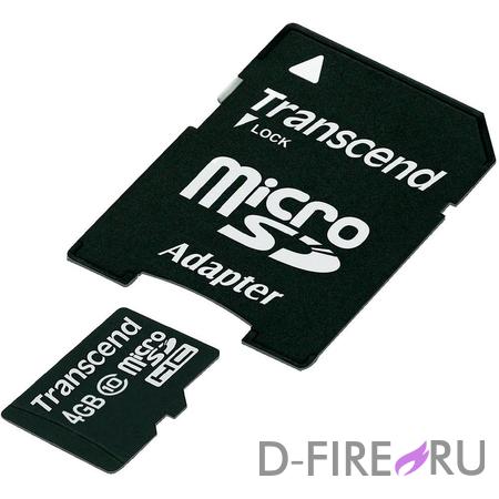 Карта памяти Transcend microSDHC 4GB Class 10